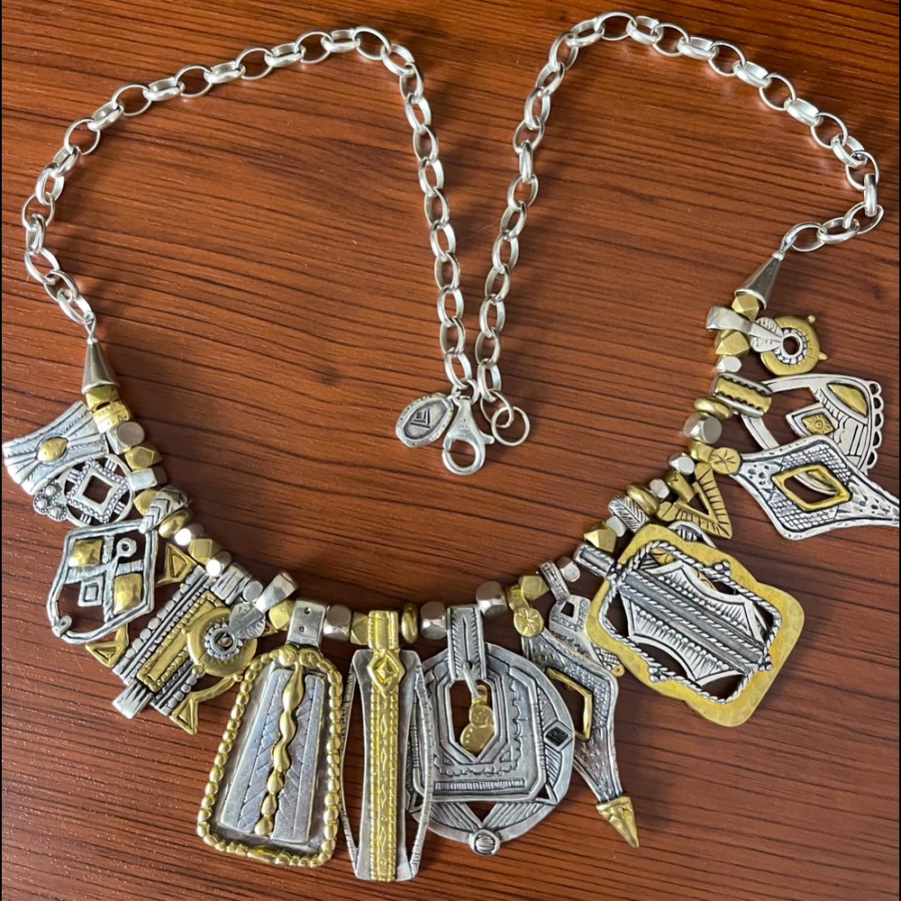 Silpada Indigenous Impressions mixed metal necklace